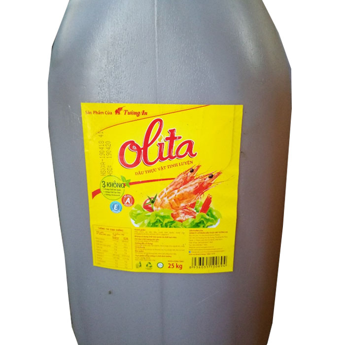 Dầu ăn Tường An Olita  can 25 kg